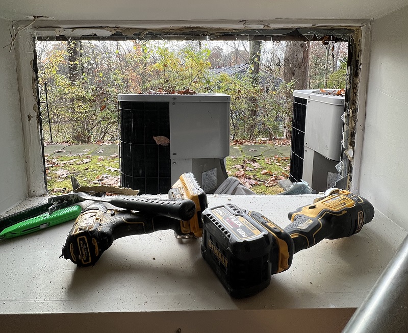 Basement window removed